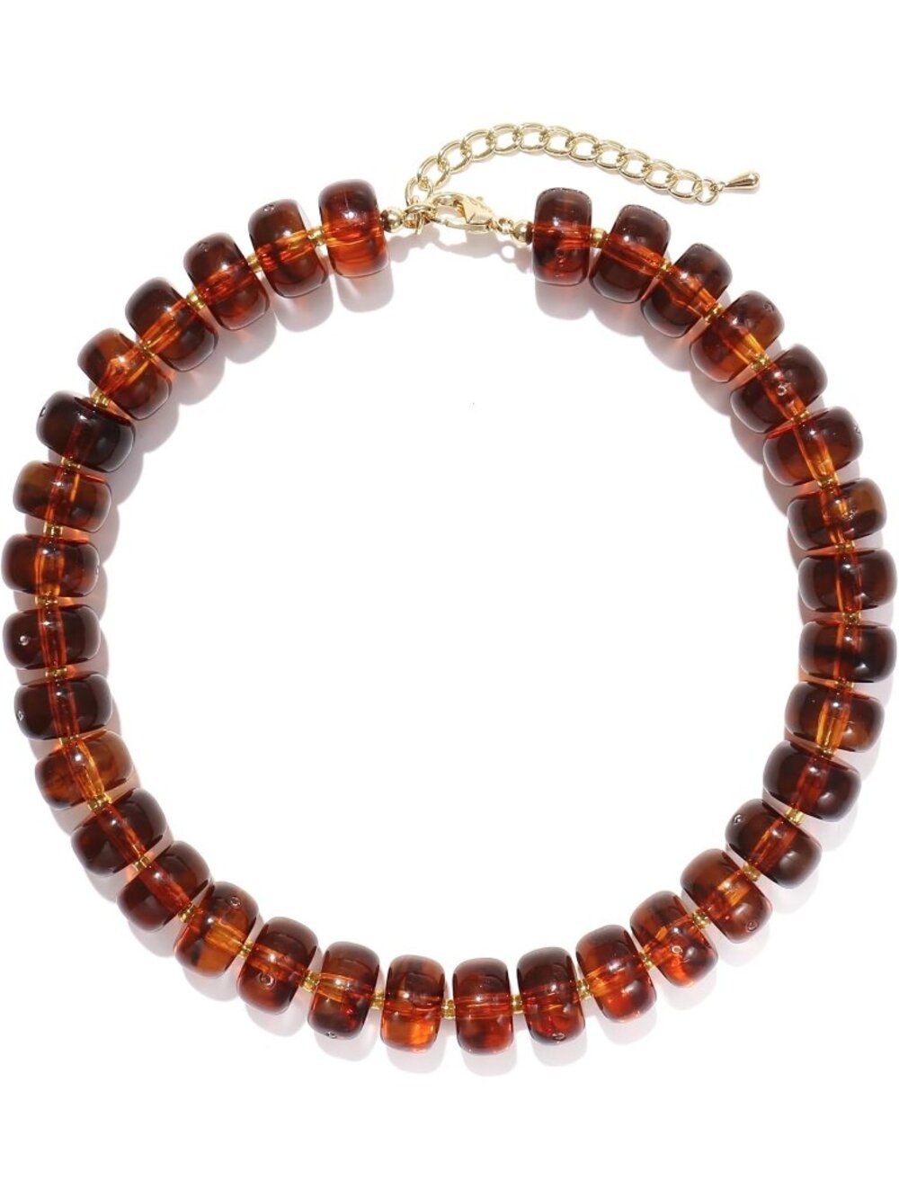 Women's Amber Chunky Acrylic Beaded Choker Statement Trendy Jewelry Gift